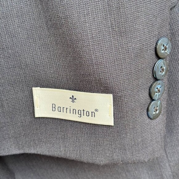 Barrington Premier Mens Suit Coat 44 Reg Navy Blue Worsted Wool Textured New - Picture 10 of 11